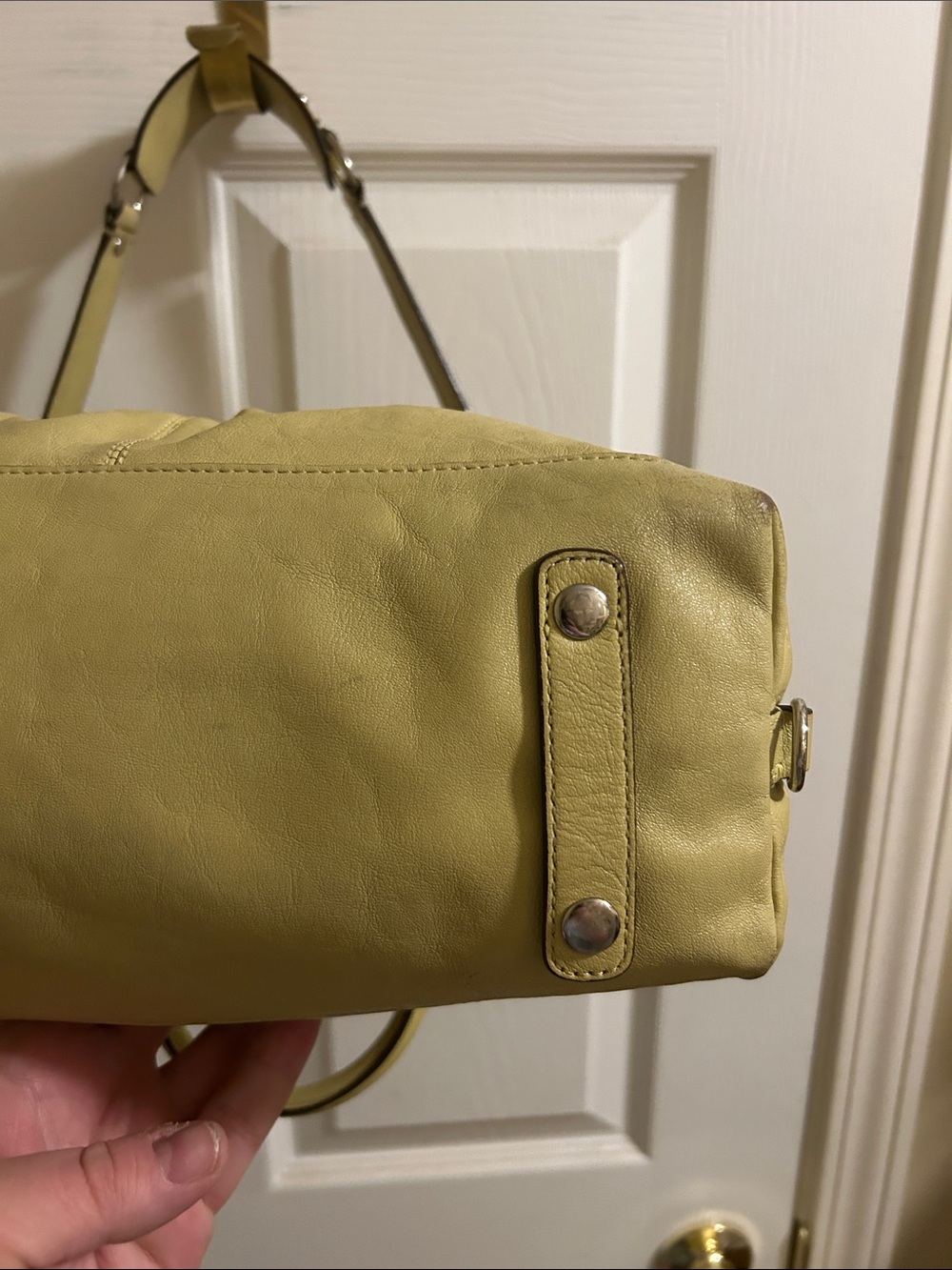 Coach lime green Leather Shoulder Bag with Top Handles - Picture 8 of 16